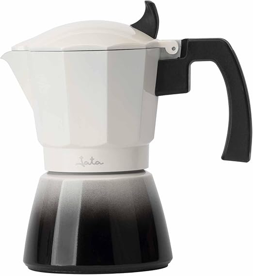 Jata Hogar HCAF2403 - Cafetera Italiana Induccion. De Aluminio, 3 Tazas de Capacidad, Apta para Inducción, Vitrocerámicas y Cocinas de Gas. Mango Termorresistente. Fácil limpieza