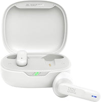 JBL Wave Flex, auriculares inalámbricos In-Ear con resistencia al agua IP54 e IPX2, tecnología TalkThru y AmbientAware y 32 horas de duración de la batería, en blanco