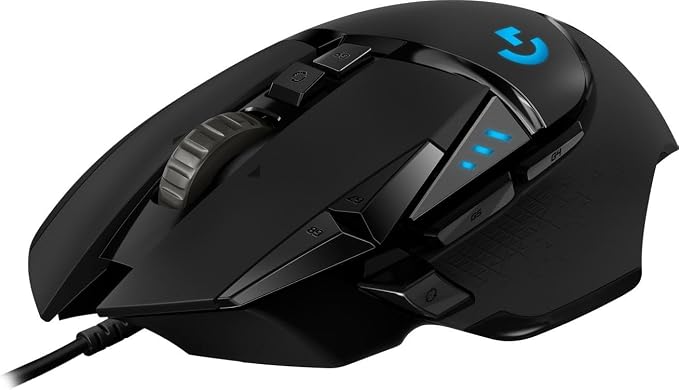 Logitech G G502 Hero Ratón Gaming con Cable Alto Rendimiento, Captor Hero 25K, 25,600 dpi, RGB, Peso Personalizable, 11 Botones Programables, Memoria Integrada, PC/Mac - Negro