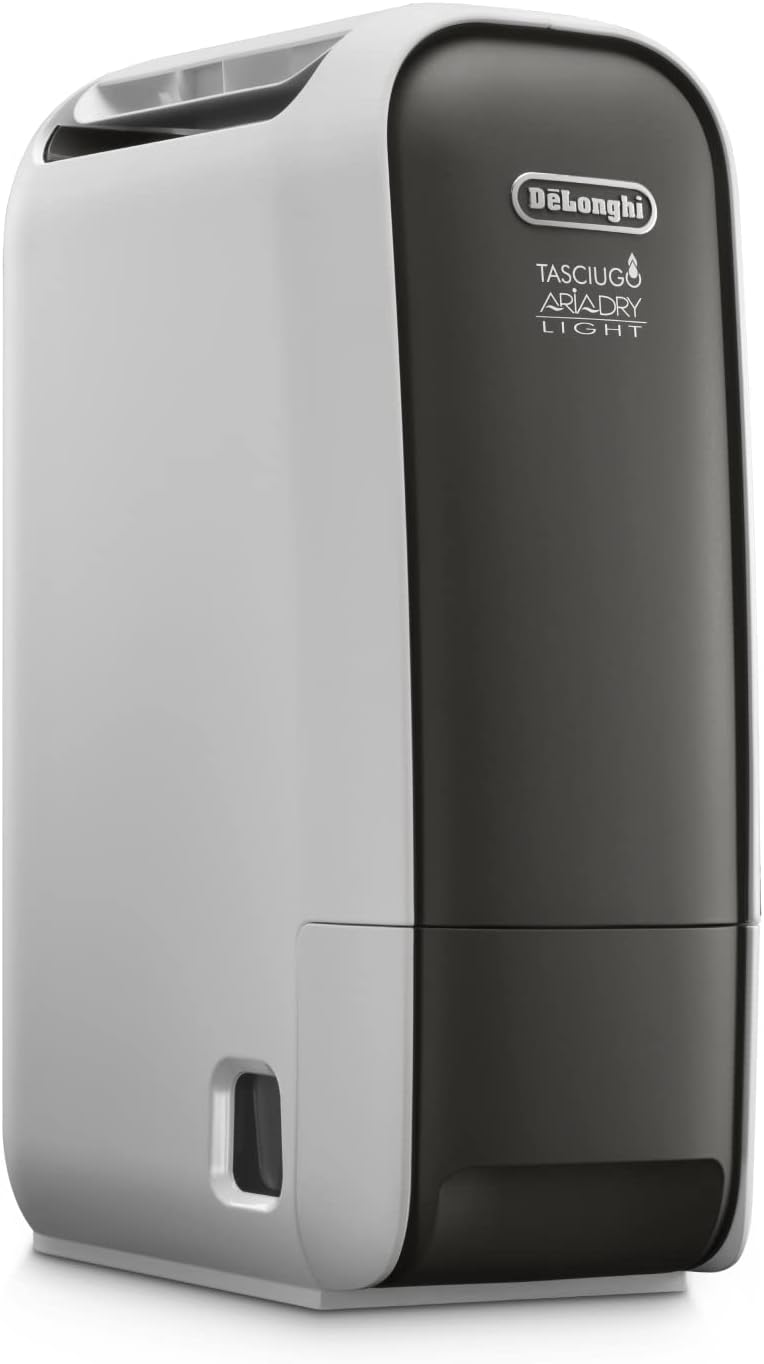 De’Longhi Tasciugo AriaDry Light DNS65 Deshumidificador Ionizador, Depósito 2.8 L, Capacidad de Extracción 6 L/d, Filtro Antipolvo, Función Secado de Ropa, Silencioso, Compacto, Blanco [Clase de eficiencia energética A]