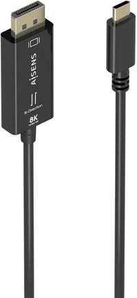 Thumbnail for AISENS - A109-0879 - Cable Conversor Bidireccional USB-C A DISPLAYPORT 8K@60Hz, USB-C/M-DP/M, Negro, 1.8M