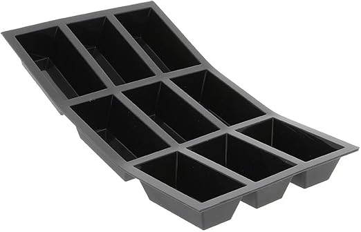 De Buyer - Plaque de 9 Cakes MOUL'FLEX en silicone - 17,5 x 30 cm -, Noir