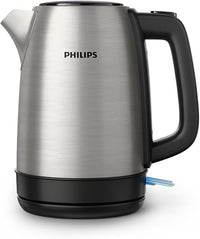 Philips Hervidor de Agua - 1.7L, Tapa con Resorte, Indicador Luminoso, Acero Inox, Base con Giro (HD9350/90)