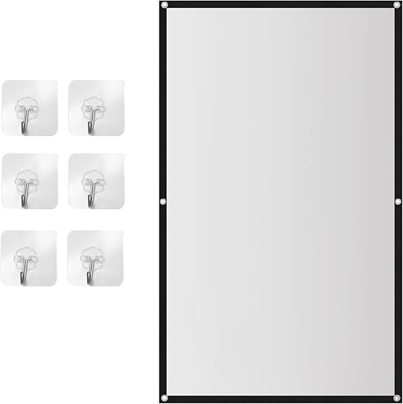 Quisiete Pantalla de Proyector PortáTil para Cine en Casa Al Aire Libre HD Plegable Antiarrugas (84 Pulgadas)