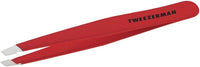 Thumbnail for TWEEZERMAN Pinzas de depilar (puntas biseladas inclinadas, depilación de cejas, calidad profesional, acero inoxidable), rojo