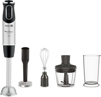 Moulinex DD65H810 Quickchef - Batidora de mano 1000 W con 4 accesorios, 1000 W, 10 velocidades, accesorio pasapuré, picadora, varillas, vaso medidor y pie metálico, cuchillas de acero robustas