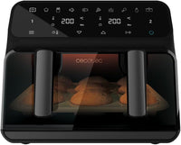 Cecotec Freidora sin Aceite Digital de 9 Litros Cecofry Advance 9000 Window. 2200 W, Dietética, Pared Divisoria Móvil, Temperatura dual de 60-200ºC, Ventana y Tecnología PerfectCook