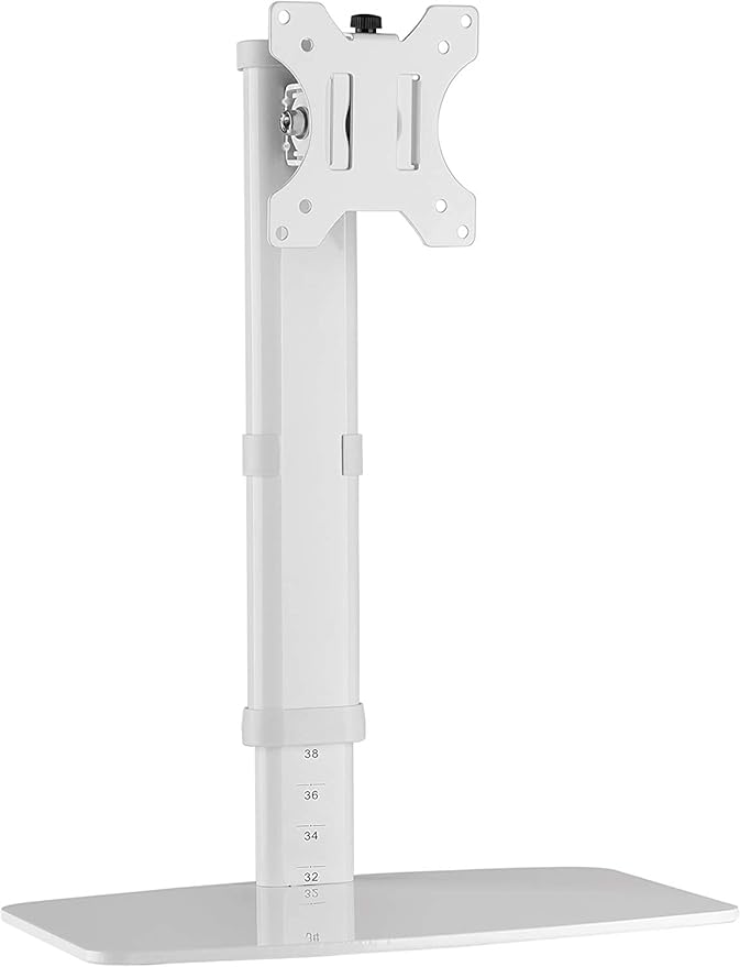 RICOO Soporte Monitor Mesa Giratorio Inclinable Pantalla PC 12-32" (30-81cm) TS6811 Base articulado Stand monitores VESA 75x75 100x100 Blanco
