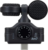 Zoom AM7 Micrófono estéreo para Dispositivos Android, Mid-Side estéreo, cápsula giratoria para alinearlo con la cámara, para Grabar audios de música, Videos, entrevistas y más