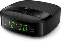 Philips Radiodespertador R3205/12 FM Radio (Alarma Dual, Temporizador, Diseño Compacto, Radio Digital FM, Batería de Reserva), Color Negro
