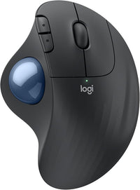 Logitech Ergo M575S Inalámbrico Trackball-Ratón, Inalámbrico ergonomische Ratón con Bluetooth y verschlüsseltem Dongle, komfortable Daumensteuerung, para PC/Mac - Grafit