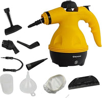 BEHOME Pulitore a Vapore Portatile per Casa e Tessuti, 9 Accessori per rimuovere le macchie, Pulisce, sgrassa, sterilizza, toglie le macchie da divani, tappeti sedili, auto