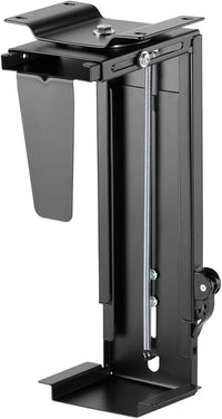 AISENS Soporte Giratorio y Altura Personalizable para CPU por Debajo de Escritorio con Mango de Bloqueo Fácil Negro
