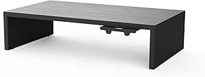 GRIFEMA GB1052-1 Elevador Monitor de Madera, Soporte Monitor Escritorio para Monitores, Ordenador Portátiles, Impresoras, Capacidad hasta 20 kg, L420 x W233mm x H104, Negro