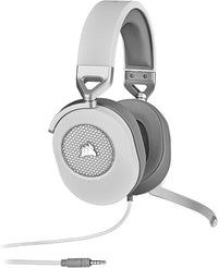 Corsair HS65 Surround Auriculares para Juegos (Sonido Envolvente Dolby Audio 7.1 en PC y Mac, Micrófono omnidireccional, Tecnología SoundID de SonarWorks, Control de Volumen de fácil Acceso) Blanco