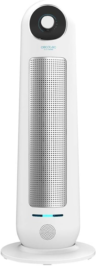 Cecotec Calefactor Baño Cerámico Ready Warm 10000 Top Ceramic. Vertical, 2200 W, Termostato Regulable, 3 Modos de Funcionamiento, Protección sobrecalentamiento y antivuelco, 22m2