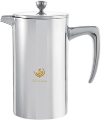VIA CREMA FRENCH PRESS 800/1000ml Vidrio/Acero inoxidable (Acero inoxidable, 800ML /27OZ)