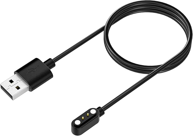 TiMOVO Cable de Carga USB Compatible con YAMAY ID205U/ID205S/ID205L/ID216/SW021/SW025/SW023/Uwatch 3/Uwatch Ufit, 1 Pieza Cargador magnético 1M, Negro