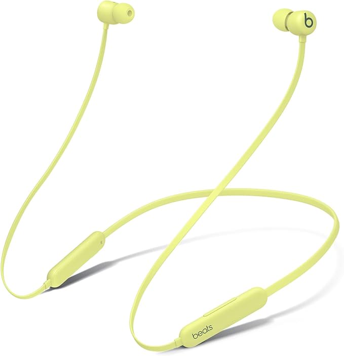 Beats Auriculares inalámbricos Flex – Chip Apple W1, Auriculares magnéticos, Bluetooth de Clase 1, 12 Horas de Sonido ininterrumpido - Amarillo
