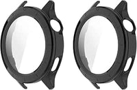 WIIKAI 2 Paquete Fundas Compatible con XiaoMi Watch S4 Protector Funda Protección Carcasa Funda Case con Protector de Pantalla Cristal Templado.(Negro)