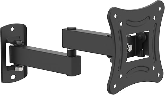GRIFEMA GB1009-1 Support TV mural pour TV 10-27", pivoter, incliner, étendre et rétracter pour un meilleur angle de vue, charge jusqu'à 15 kg, Max VESA 100 x 100 mm