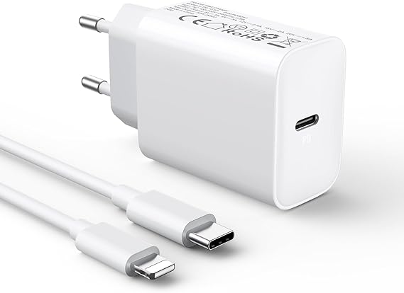 30W Schnellladegerät und Schnellladekabel for iPhone 14/14 Pro/14 Pro Max/14 Plus 13 12 11 SE XR X XS 8, USB C Ladegerät 2M Ladekabel Stecker Netzteil Power Adapter Ladestecker Netzstecker