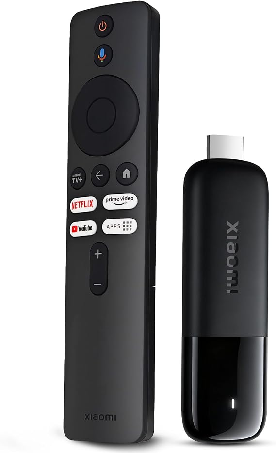Xiaomi TV Stick 4K (2nd Gen), Mi Streaming Stick Compatible con Google TV, Google Cast, Control Remoto por Voz, Compatible con Wi-Fi 6, HDR10, Dolby Vision, Dolby Atmos y DTS:X, Canales Gratuitos