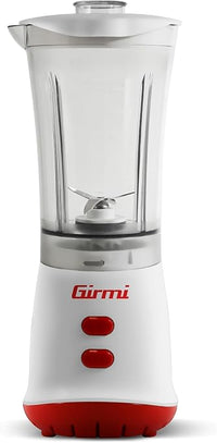 Girmi FR02 Frullatore, 350 W, 2 velocità, Pulse, Capacità 0,6 Litri, Lame Inox, Tappo dosatore, Beccuccio, Plastica, Bianco