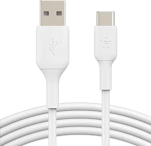 Belkin BoostCharge USB-C-Ladekabel, USB-C-/USB-A-Kabel, USB-Typ-C-Kabel für Geräte wie iPhone 16, iPhone 15, Samsung Galaxy S24, S24+, S24 Ultra, Pixel, iPad und Nintendo Switch, 1 m, Weiß