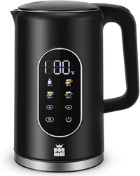 ForMe Hervidor Eléctricos de Acero Inoxidable 1,7 L Selección de Temperatura de 40-100 C LED Indicador Digital de Temperatura I Función de Mantener Caliente Tetera I Cristal Hervidora Libre de BPA
