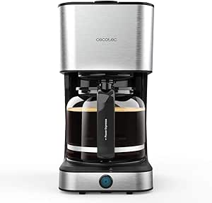 Cecotec Cafetera de Goteo Coffee 66 Heat. 950 W, Tecnología ExtemeAroma, Función Recalentar y Mantener, Jarra Termoresistente de 1,5L, Autoapagado, Acabado en Acero Inoxidable
