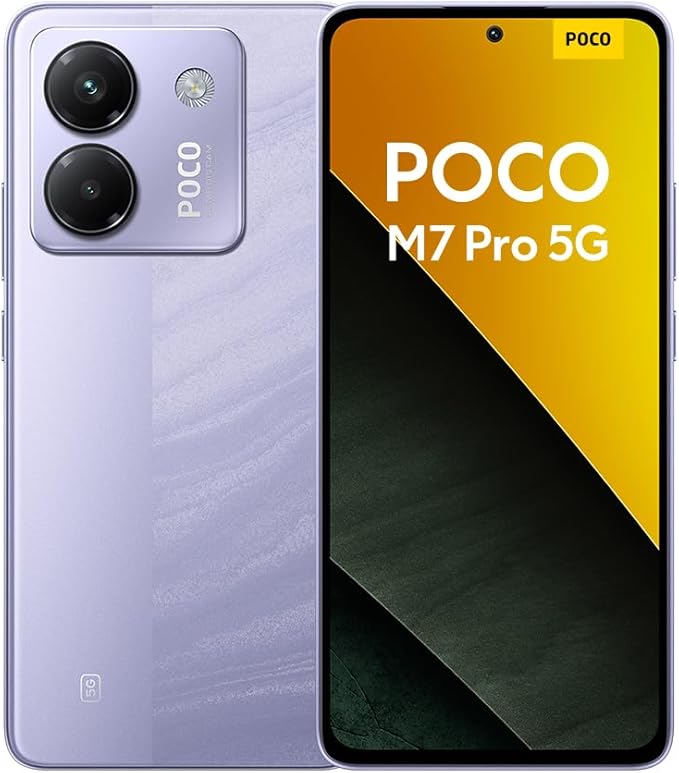 XIAOMI POCO M7 Pro 5G - Smartphone de 12+256GB, Cámara de 50 MP Sony con OIS, Pantalla AMOLED de 6,67" 120 Hz, Carga Turbo de 45W, Cargador no Incluido, Morado (Versión ES)
