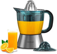 Cecotec Exprimidor Zitra Full Steel, 60W de Potencia, Filtro Acero Inoxidable, 2 Conos desmontables, Doble Sentido de Giro, Apto Lavavajillas, Tambor Calibrado en ml, 1 L