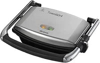 Ariete Grill y Plancha Eléctrica Slim 1911 - Doble Función y Sandwichera, 1000 W, Acero Inoxidable, Color Plata