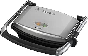 Ariete Grill y Plancha Eléctrica Slim 1911 - Doble Función y Sandwichera, 1000 W, Acero Inoxidable, Color Plata