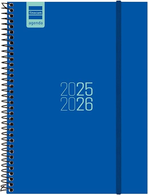 Finocam - Agenda Espir Curso 2025 2026 Semana Vista Horizontal Septiembre 2025- Agosto 2026 (12 meses) Azul Español