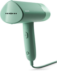 Thumbnail for Philips Serie 3000 Plancha vertical- Vaporizador - 1000 W, 20 g/min de vapor, Depósito de agua de 100 ml extraíble, Placa de plástico, Diseño compacto y plegable ideal para viajar, Verde (STH3010/70)