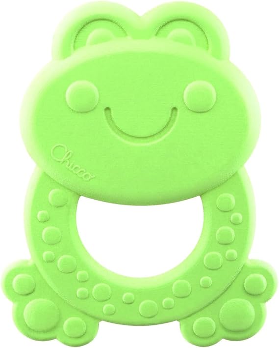 Chicco Mordedor Rana ECO+ para la Dentición de los Bebés con Burbujas en Relieve, Hecho de Bioplástico Suave, Juguete para la Dentición de los Niños de 3 a 18 Meses