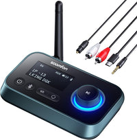 SOOMFON Transmisor Receptor Bluetooth para TV, 3 en 1 Bluetooth Adaptador
