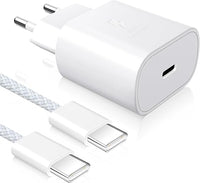 YISH 25W Caricatore USB C Caricabatterie： Alimentatore USB C PD 3.0 USB Tipo C 3A Caricatore Rapido con 60W Cavo Type-C to Type-C