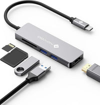 NOVOO Hub USB C 5 en 1 Multipuerto Adaptador con HDMI 4K, 2 Puertos USB 3.0, Lector de Tarjetas SD/TF para MacBook Pro 2019/2018, iMac 2017, Huawei MateBook, Google Chromebook Pixel y más