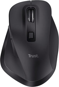 Trust Fyda Ratón Inalámbrico Recargable, Diseño Sostenible, 800-2400 PPP, 6 Botones, Soporte para Pulgar, 2,4 GHz, Receptor USB, Ratón Ergonomico para Ordenador Portátil, PC, Macbook, Oficina