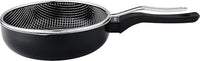 VIER - Sartén honda Freidora de Inducción Aluminio antiadherente Ø 24 cm, cap. 3,30 litros (111 Oz), Base Inducción apta para toda clase de cocinas, Mango Ergonómico Aislante, pico vertedor.