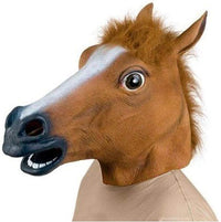 Lypumso Máscara Cabeza de Caballo, Mascara Caballo Animal de Látex para Halloween Carnaval Traje Máscara Navidad Fiesta Decoraciones Adulto Accesorio del Traje (Marrón)