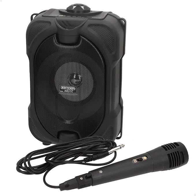 COLORBABY Altavoz Karaoke inalámbrico, 80W de Potencia, Luces RGB, Micrófono Incluido, Función TWS estéreo, USB, microSD, Radio, Batería Recargable, Portátil, para Fiestas y Eventos (47893)