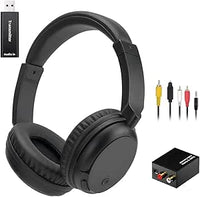 Auriculares Inalámbricos Bluetooth 5.3 Para Tv, Auriculares Inalámbricos Para Tv Aptos Para Personas Mayores, 30 Horas de Reproducción, Aptos Para Viajar/Móvil/Ordenador, Peso 140g - Negro