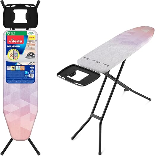 Vileda Tabla de Planchar Diamond | Más Duradera, como Nueva | Extraestable | Altura Ajustable hasta 97 cm