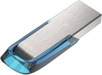 Thumbnail for SanDisk 128GB Ultra Flair USB 3.0 Flash Drive, up to 150mb/s Read speeds, Tropical Blue