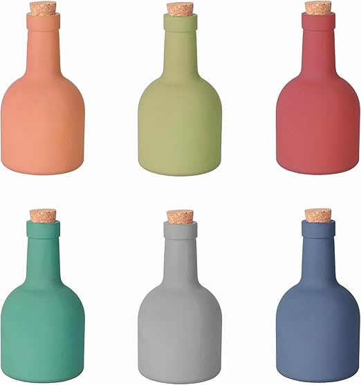 Villa d'Este Home Tivoli Set 6 Aceitera 400 ml Cristal Tapón Corcho