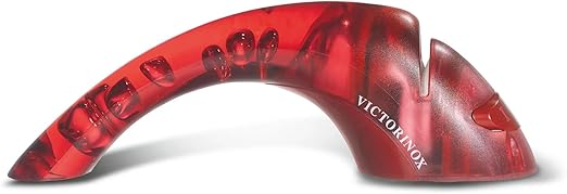 Victorinox Afilador de cuchillos con rodillos cerámicos para uso doméstico, 2 etapas, manejo seguro, para diestros y zurdos